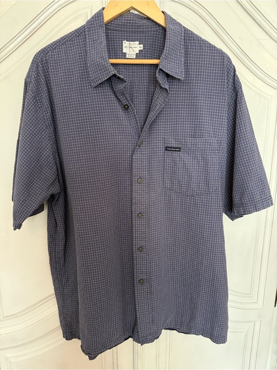 Calvin Klein Jeans Other - Calvin Klein Men’s XL Blue Micro Check Short Sleeve Button-Up Shirt Classic